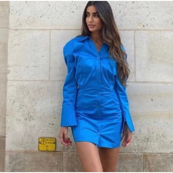 ZARA BLOGGER FAVORITE COTTON SHIRT DRESS - Picture 4 of 16